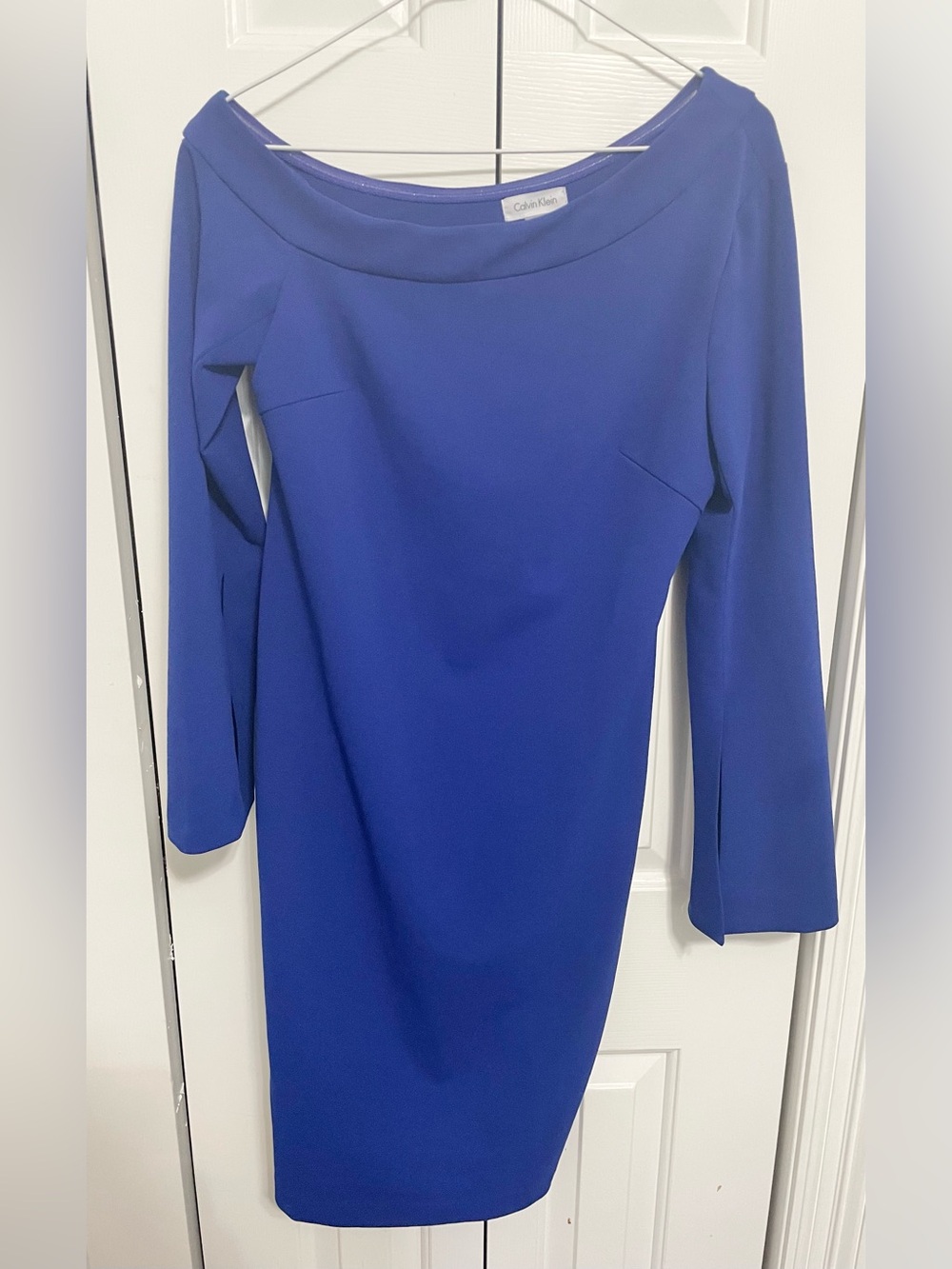 Calvin Klein Cobalt Blue Long Sleeve Sheath Dress